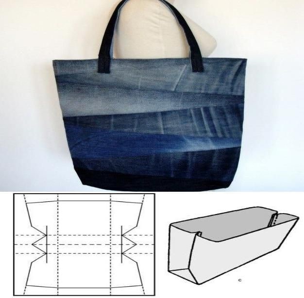 Пляжная сумка из старых джинсов: фото инструкция и примеры выкройки